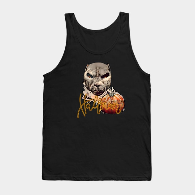 pitbull dog halloween Tank Top by Greenmillion